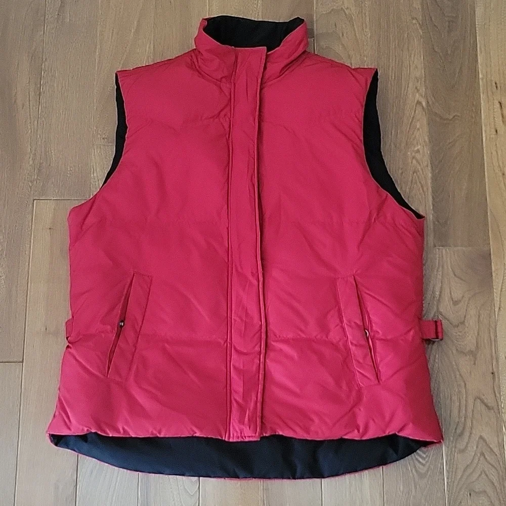 Men's Lauren Ralph Lauren Reversible Puffer Vest Down Filled Red‎ Black Medium